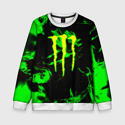 Детский свитшот Monster energy кислотное лого огонь