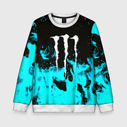 Детский свитшот Monster energy голубой огонь