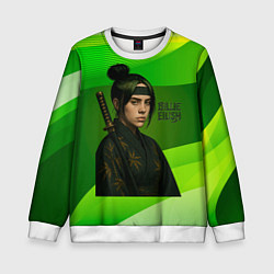 Свитшот детский Билли Айлиш в стиле ниндзи, цвет: 3D-белый