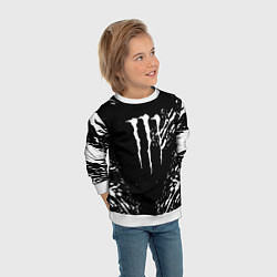 Свитшот детский Monster energy white splash, цвет: 3D-белый — фото 2