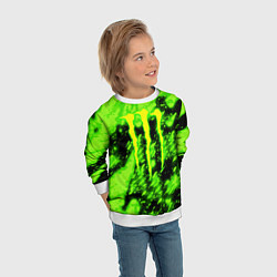 Свитшот детский Monster energy кислотное лого, цвет: 3D-белый — фото 2