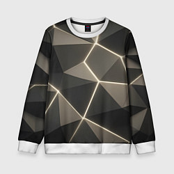 Свитшот детский Серая объемная текстура с гранями, цвет: 3D-белый