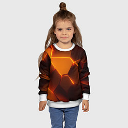 Свитшот детский Оранжевые объемные пластины, цвет: 3D-белый — фото 2
