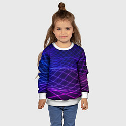 Свитшот детский Абстрактные волны из сот, цвет: 3D-белый — фото 2