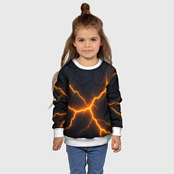 Свитшот детский Молнии и черные плиты, цвет: 3D-белый — фото 2