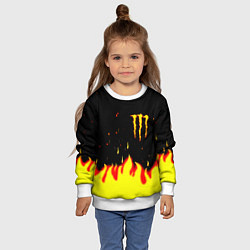 Свитшот детский Monster energy fire steel, цвет: 3D-белый — фото 2