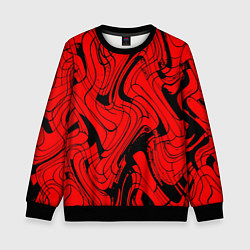 Детский свитшот Чёрно-красный абстрактный линии