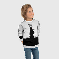 Свитшот детский Самурайский путь, цвет: 3D-белый — фото 2