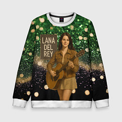 Свитшот детский Lana Del Rey играет на гитаре, цвет: 3D-белый