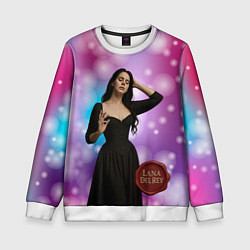 Свитшот детский Lana Del Rey закрыла глаза, цвет: 3D-белый