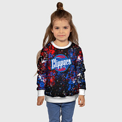 Свитшот детский Клипперс - цветовой хаос, цвет: 3D-белый — фото 2