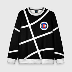 Детский свитшот Клипперс - текстура черного мяча