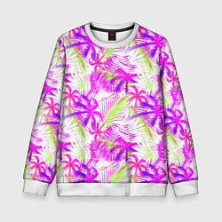 Свитшот детский Palm tree pink, цвет: 3D-белый