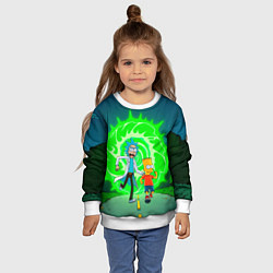 Свитшот детский Рик и Барт Симпсон, цвет: 3D-белый — фото 2