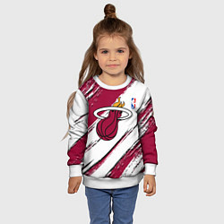 Свитшот детский Майами Хит - линии с потертостями, цвет: 3D-белый — фото 2