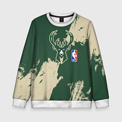 Свитшот детский Милуоки Бакс - разлитая краска, цвет: 3D-белый