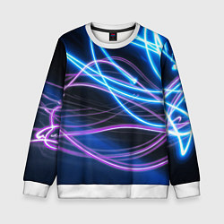 Детский свитшот Неоновая абстракция на темном