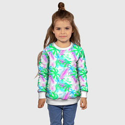 Свитшот детский Palm green light blue, цвет: 3D-белый — фото 2