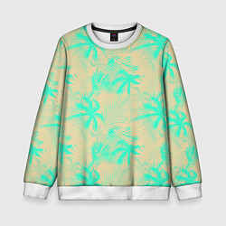 Свитшот детский Palm light blue, цвет: 3D-белый