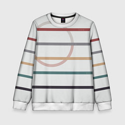 Свитшот детский Stripes and circle, цвет: 3D-белый