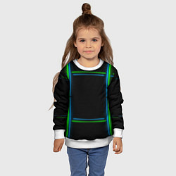Свитшот детский Neon green light blue, цвет: 3D-белый — фото 2