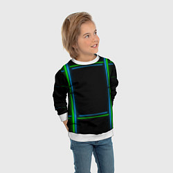 Свитшот детский Neon green light blue, цвет: 3D-белый — фото 2
