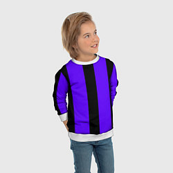 Свитшот детский Color purple black stripes, цвет: 3D-белый — фото 2
