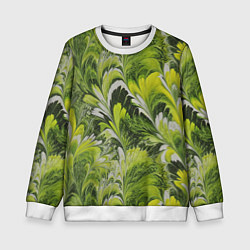 Детский свитшот Мраморный абстрактный паттерн - зеленые и желтые о