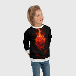 Свитшот детский Flaming rose, цвет: 3D-белый — фото 2