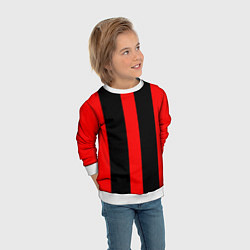 Свитшот детский Color black red lines, цвет: 3D-белый — фото 2