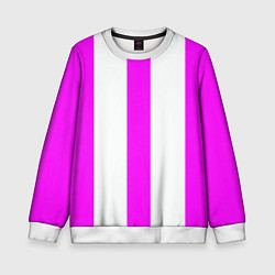 Свитшот детский Color white pink lines, цвет: 3D-белый