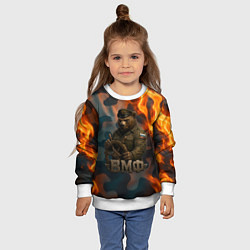 Свитшот детский Медведь у штурвала МВФ, цвет: 3D-белый — фото 2