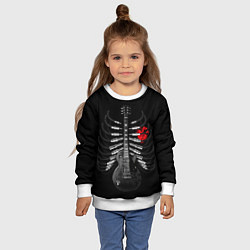 Свитшот детский Rock guitar ribs, цвет: 3D-белый — фото 2