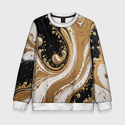 Свитшот детский Черный агат и жидкое золото, цвет: 3D-белый