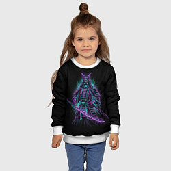 Свитшот детский Неоновый электросамурай, цвет: 3D-белый — фото 2