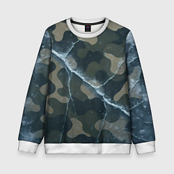 Свитшот детский Ледяной камуфляж, цвет: 3D-белый