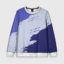 Свитшот детский Сине-голубые неравномерные полосы, цвет: 3D-белый