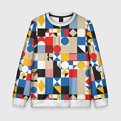 Свитшот детский Геометрический балаган, цвет: 3D-белый