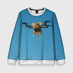 Свитшот детский Маусини Кводрокоптини мем, цвет: 3D-белый