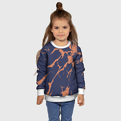Свитшот детский Разломы на синем, цвет: 3D-белый — фото 2