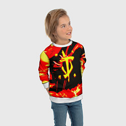 Свитшот детский Doom огненный, цвет: 3D-белый — фото 2