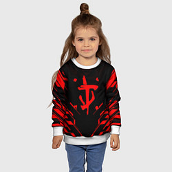 Свитшот детский Doom geometry red steel, цвет: 3D-белый — фото 2