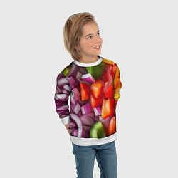 Свитшот детский Микс из овощей - текстура, цвет: 3D-белый — фото 2