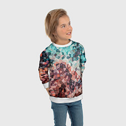 Свитшот детский Мозаика воспоминаний - текстура, цвет: 3D-белый — фото 2