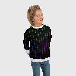 Свитшот детский Color black multicolored stripes, цвет: 3D-белый — фото 2