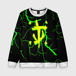 Свитшот детский Doom кислотный шторм молнии, цвет: 3D-белый