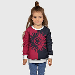 Свитшот детский Солнце красно-синее, цвет: 3D-белый — фото 2