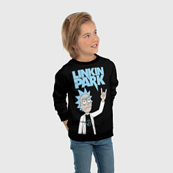 Свитшот детский Linkin Park и Рик Санчес из Рик и Морти, цвет: 3D-черный — фото 2