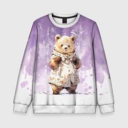 Свитшот детский Умилительный мишка, цвет: 3D-белый