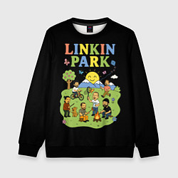 Свитшот детский Linkin Park, мультяшный стиль, цвет: 3D-черный